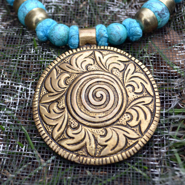Tibetan Turquoise Threaded Necklace - Naadz Jewelers