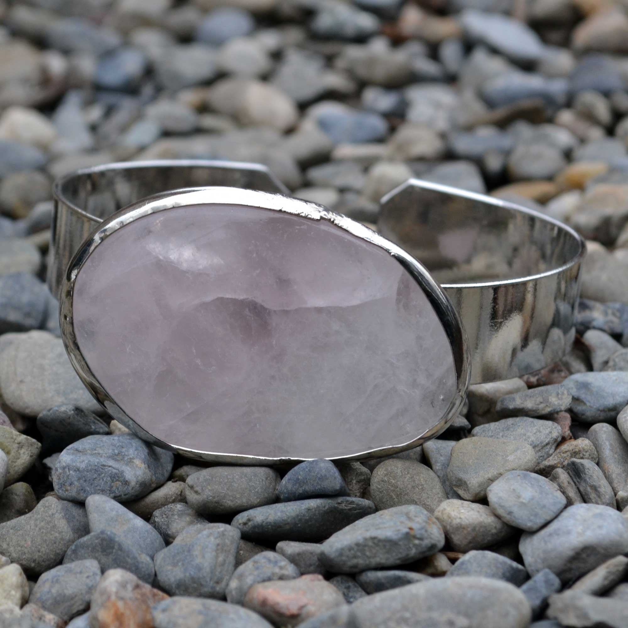Baby Pink Silver Cuff - Naadz Jewelers