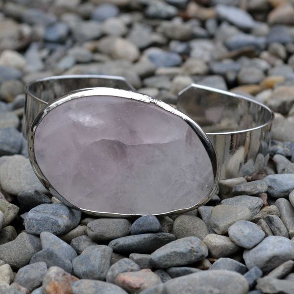 Baby Pink Silver Cuff - Naadz Jewelers