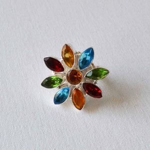 Petal Sparkling Cocktail Ring - One Size 11