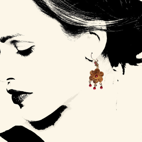 Flower Drop Earrings - Naadz Jewelers