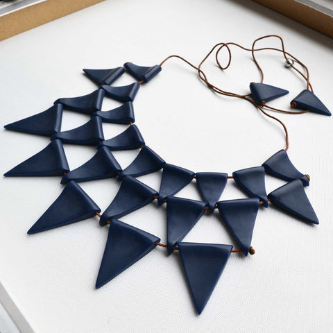 Charcoal Spike Statement Necklace