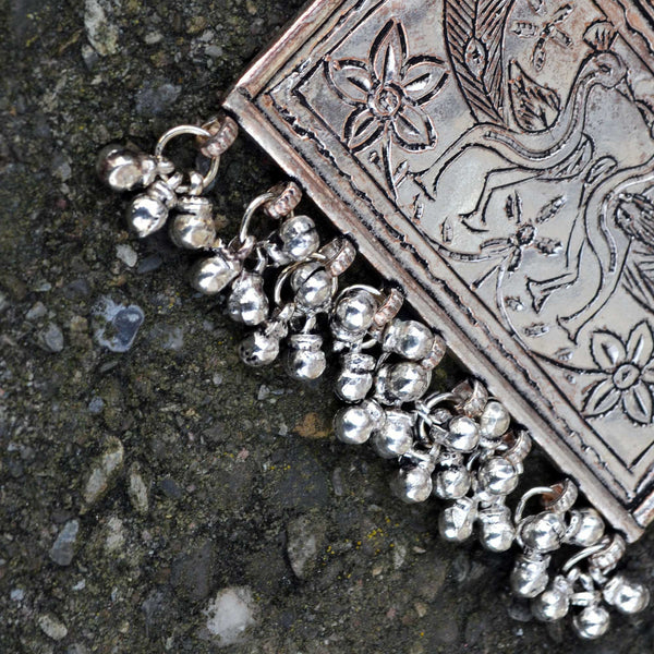 Peacock Silver Vintage Pendant - Naadz Jewelers
