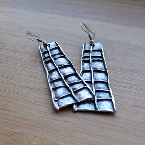 Squared Silver Earrings - Naadz Jewelers