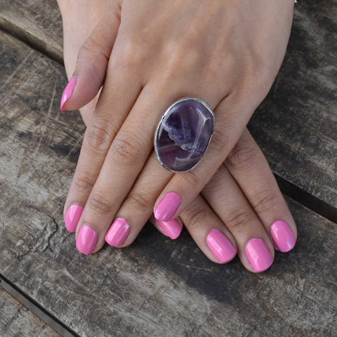Amethyst Ring - Size 6, adjustable