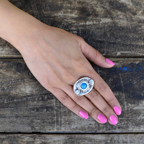 Evil Eye Ring - Sizes 6-8, adjustable