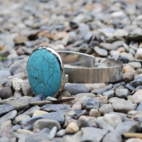 Turquoise Silver Cuff - Naadz Jewelers