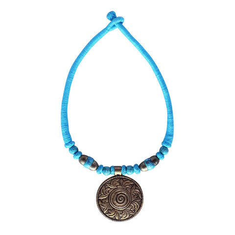 Tibetan Turquoise Threaded Necklace - Naadz Jewelers